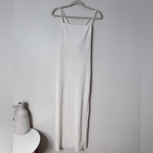 COS PLISSÉ MIDI WHITE SLIP DRESS New with tags size S - Picture 2 of 9